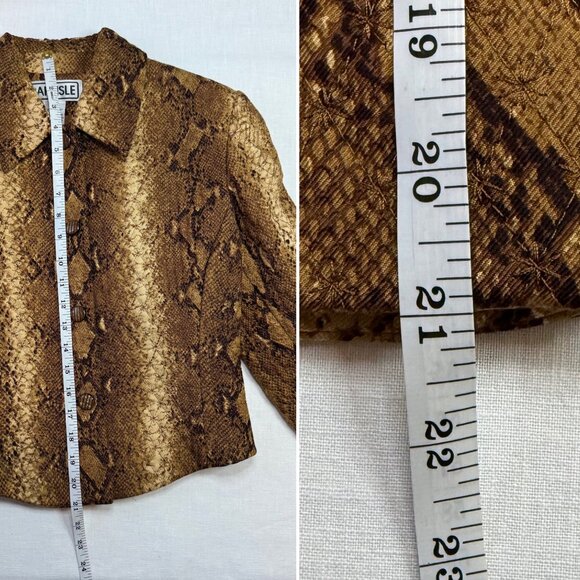 Carlisle Jacket Size 6 Cropped Snake Print Structured Quilted Blazer Y2K Vintage - Picture 11 of 13